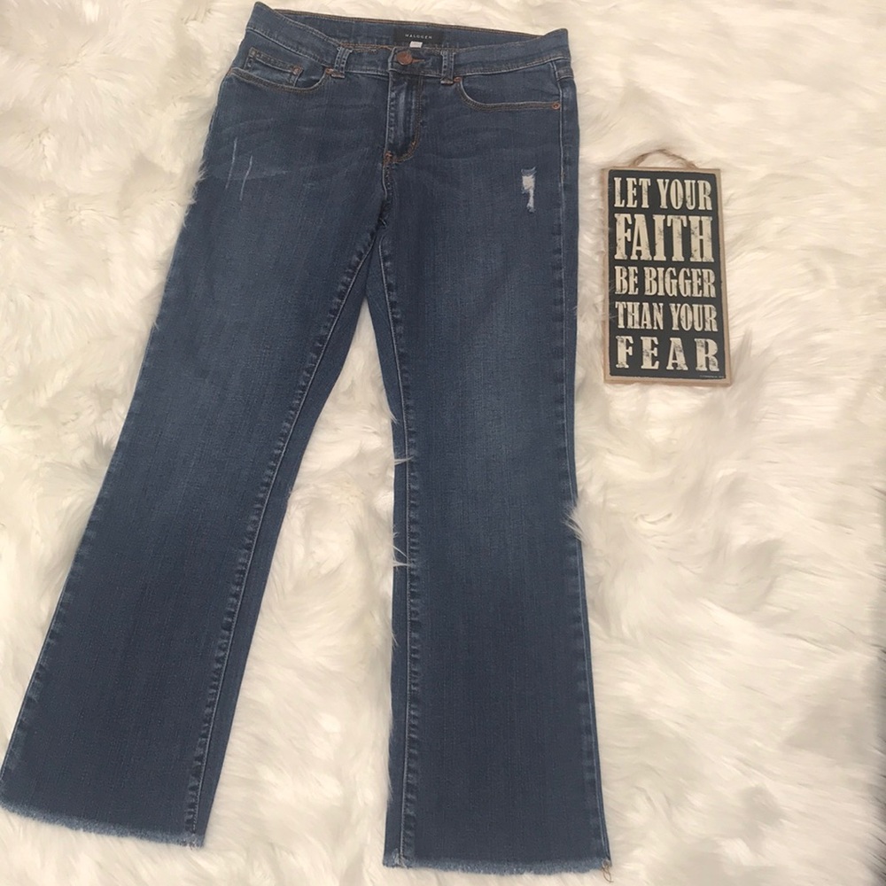 Halogen Blue  Semi-distressed Crop Jeans Size 27
